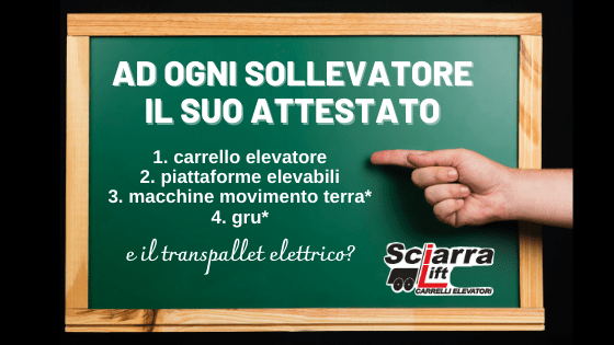 ad ogni sollevatore il suo attestato